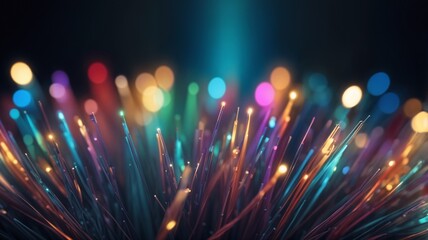 defocused image of fiber optics lights abstract 