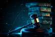 © May Thawtar - A legal gavel and a stack of books, with AI technology