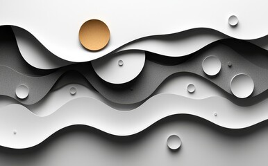 Aufkleber - EPS10 dynamic white gray circle shape shadow and light dimension background.