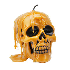 skull shaped candle, transparent background