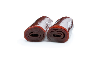 Fruit pastille leather roll isolated on a white background