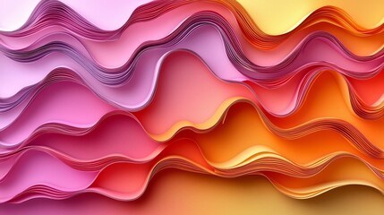 Aufkleber - A dynamic and lively visual created by flowing pink, orange, and yellow waves.