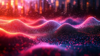 Poster - In this abstract rendering of delay effects, audio signals echo across a digital landscape, illustrating the rhythmic and spatial dimensions of music production