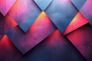 Wall Mural - A colorful abstract background intersects with vibrant geometric shapes in pink, blue, and purple, creating a contemporary, dynamic design