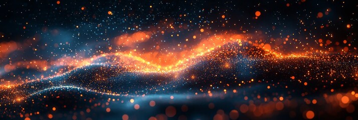 Aufkleber - The graphic depicts a dynamic light trail and vibrant colors in a hyperspace vortex with futuristic technology elements in a cosmic space background.