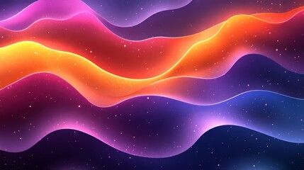 Fototapete - Colorful waves of vibrant hues create vibrant patterns and textures in this abstract painting.
