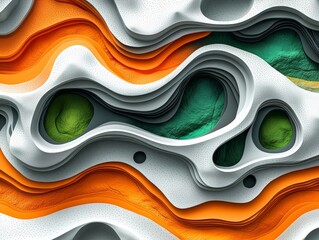 Fototapete - An abstract 3D backdrop in black and white with intricate lines creating a dynamic interplay of light and shadow