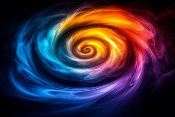 Poster - An abstract image with vibrant colors such as red, blue, green, and yellow against a dark background.