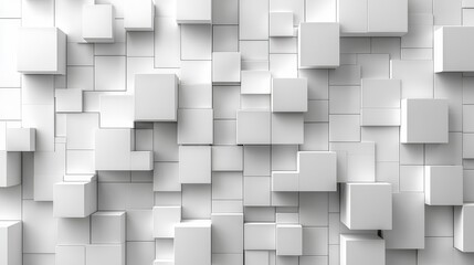 Leinwandbilder - A minimalist composition characterized by dynamic squares on a white canvas evokes a sense of modernity and clean aesthetics.