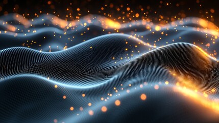 Poster - Surface in black and white with glittering particles