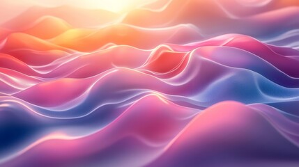 Poster - This modern digital art piece combines vibrant colors such as orange, pink, and purple to create a dynamic, fluid, and dynamic digital piece.