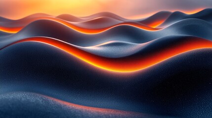 Leinwandbilder - A blue and orange abstract pattern with wavy lines and patterns