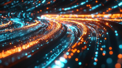 Wall Mural - Abstract visualization of data flow and storage