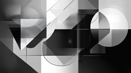 Wall Mural - Geometric shapes in monochrome