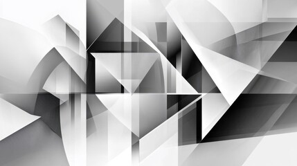 Wall Mural - Geometric shapes in monochrome
