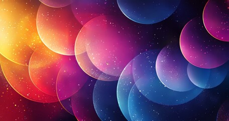 Poster - Abstract geometric shape design. Colorful gradient poster banner with dynamic fluid object element.