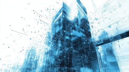Wall Mural - abstract city skyline