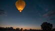 © Marko - A calm night sky with a hot air balloon flying to the side
