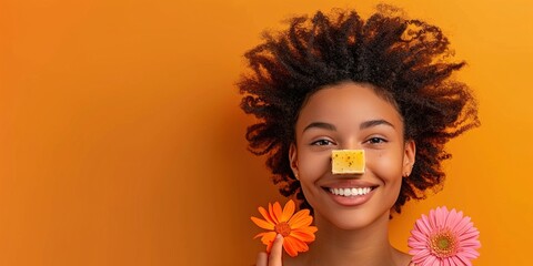 Canvas Print - girl with flower