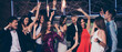 © deagreez - Beautiful nice exquisite adorable attractive cool bright elegant cheerful glad excited stylish trendy ladies and gentlemen at cocktail party, chill out at fashionable night club