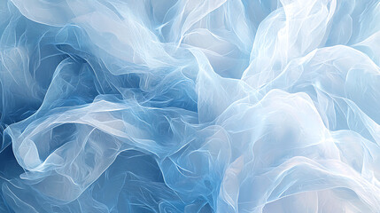 Wall Mural - White and Blue Abstract Fluid Waves