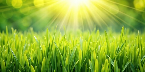 Wall Mural - Fresh green grass background in sunlight