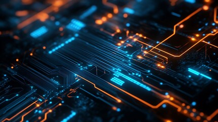 Abstract Futuristic Circuit Board