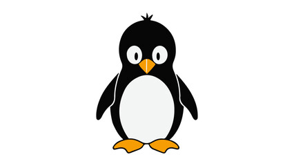 linux penguin illustration with big head vector