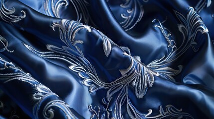 Smooth elegant blue silk can use as background. AI generated illustration