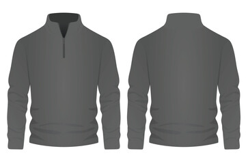 Canvas Print - Grey  fleece long sleeve. vector