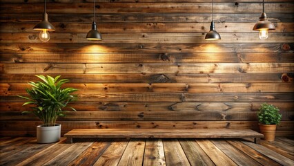 Wall Mural - Rustic and creative wooden background in a cozy room