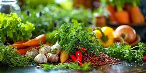 Wall Mural - fresh vegetables on the table