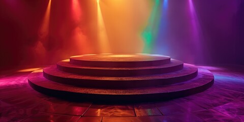 Canvas Print - Stage lit with colorful lights