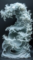 Canvas Print - Abstract Wave Sculpture: A Whirlwind of Water and Light