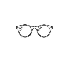 Glasses cartoon style icon illustration on white background. Generative AI