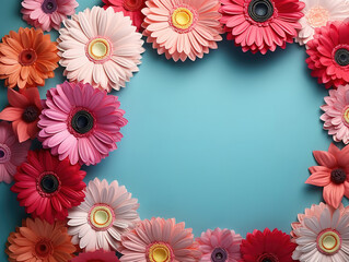 Wall Mural - Superb Beautiful frame with flowers