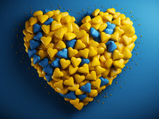 Fantastic heart shaped badge with the national flag of ukraine love ukraine symbol