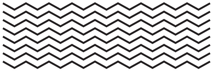 Wall Mural - Regular black and white zigzag chevron pattern, seamless zig zag line texture abstract geometry background