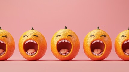 Sticker - Funny Orange Fruit with Big Smile.