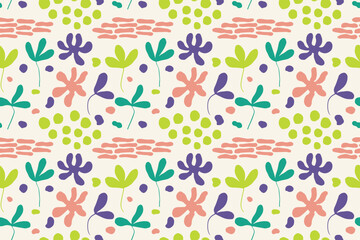 Wall Mural - seamless floral pattern with spots. vector illustration