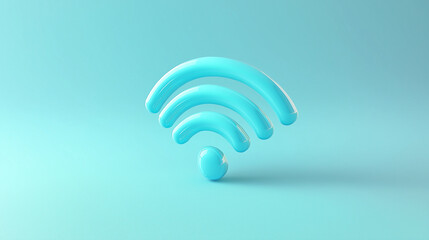 Aufkleber - Blue wifi symbol standing on light blue background