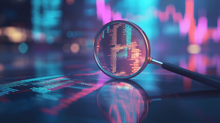 Poster - Magnifying glass examining lines of code on a computer screen
