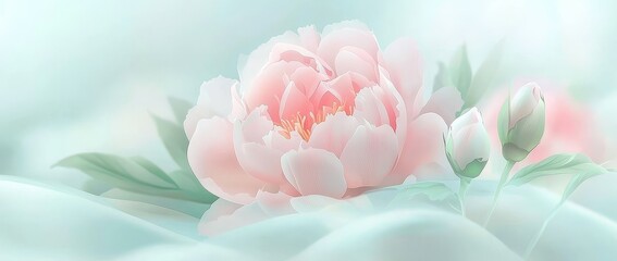 Aufkleber - Decorative Chinese clouds, peony flower and crane birds element with abstract banners in vintage style.