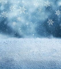 Aufkleber - Winter snowfall on a soft snow background, Christmas ornamental texture