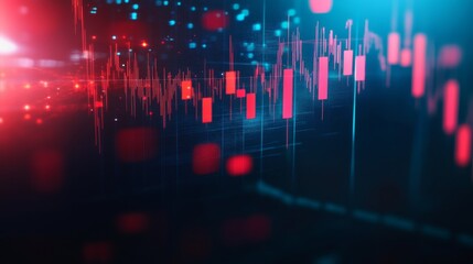 Leinwandbilder - Stock market or forex trading graph and candlestick chart suitable for financial investment concept. Economy trends background for business idea and all art work design. Abstract finance background
