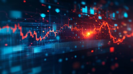 Leinwandbilder - Stock market or forex trading graph and candlestick chart suitable for financial investment concept. Economy trends background for business idea and all art work design. Abstract finance background