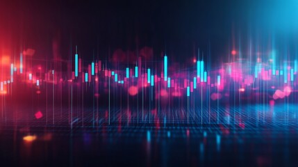 Leinwandbilder - Stock market or forex trading graph and candlestick chart suitable for financial investment concept. Economy trends background for business idea and all art work design. Abstract finance background
