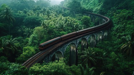 Canvas Print - train in the forest