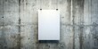 © Man888 - A blank white poster hangs vertically on a weathered concrete wall, surrounded by subtle cracks and faint shadows, awaiting creative expression or vital information.