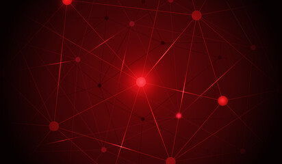 Wall Mural - abstract digital communication technology red background